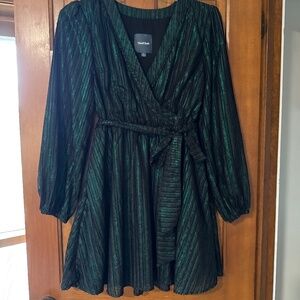 ModCloth metallic emerald green party dress